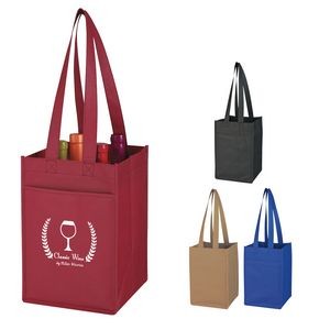 Non-woven 4 Bottle Wine Tote Bag