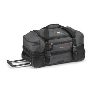 High Sierra® Fairlead 22" Drop Bottom Wheeled Duffel - Mercury-Black