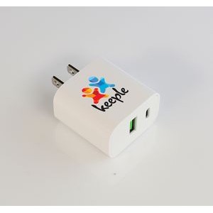 Dual Port Flat Wall Adapter