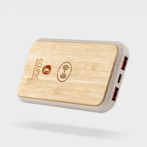 Wireless Quick Charging Bamboo Power Bank