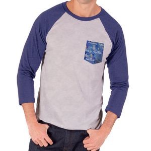 Triblend Baseball Tee with Customizable Pocket