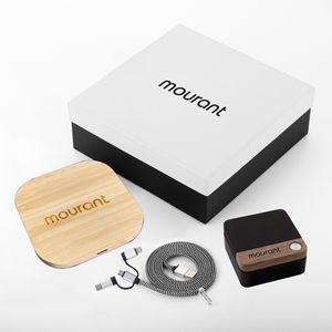 Bluetooth Speaker with wireless charger and 3-in-1 MFi Certified Cable Tech Set