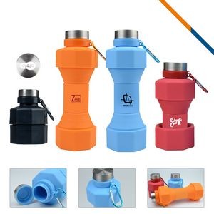 Dumbbell Collapsible Water Bottle - 22 OZ.