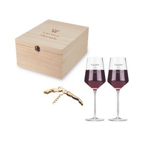 Viski® Raye Crystal Wine Glass and Corkscrew Gift Box