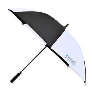 Elements 60" Recycled Auto Open Golf Umbrella - Black-White