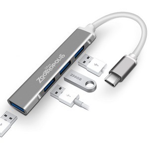 Ultra Slim Type C USB 3.0 Hub 4 Ports Works with MacBook