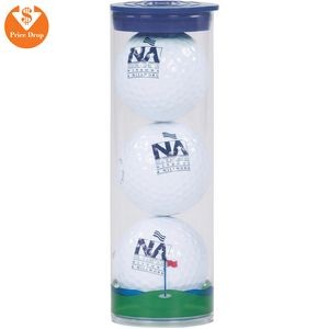 3 Ball Clear Tube With Wilson Chaos Golf Balls