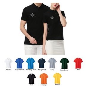 Men's 7.4 oz. Regular-fit Short-Sleeve Cotton Lapel Polo Shirt