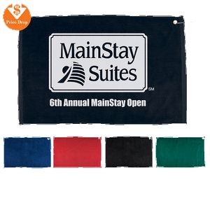 16" X 25" Hemmed Golf Towel with Grommet And Hook