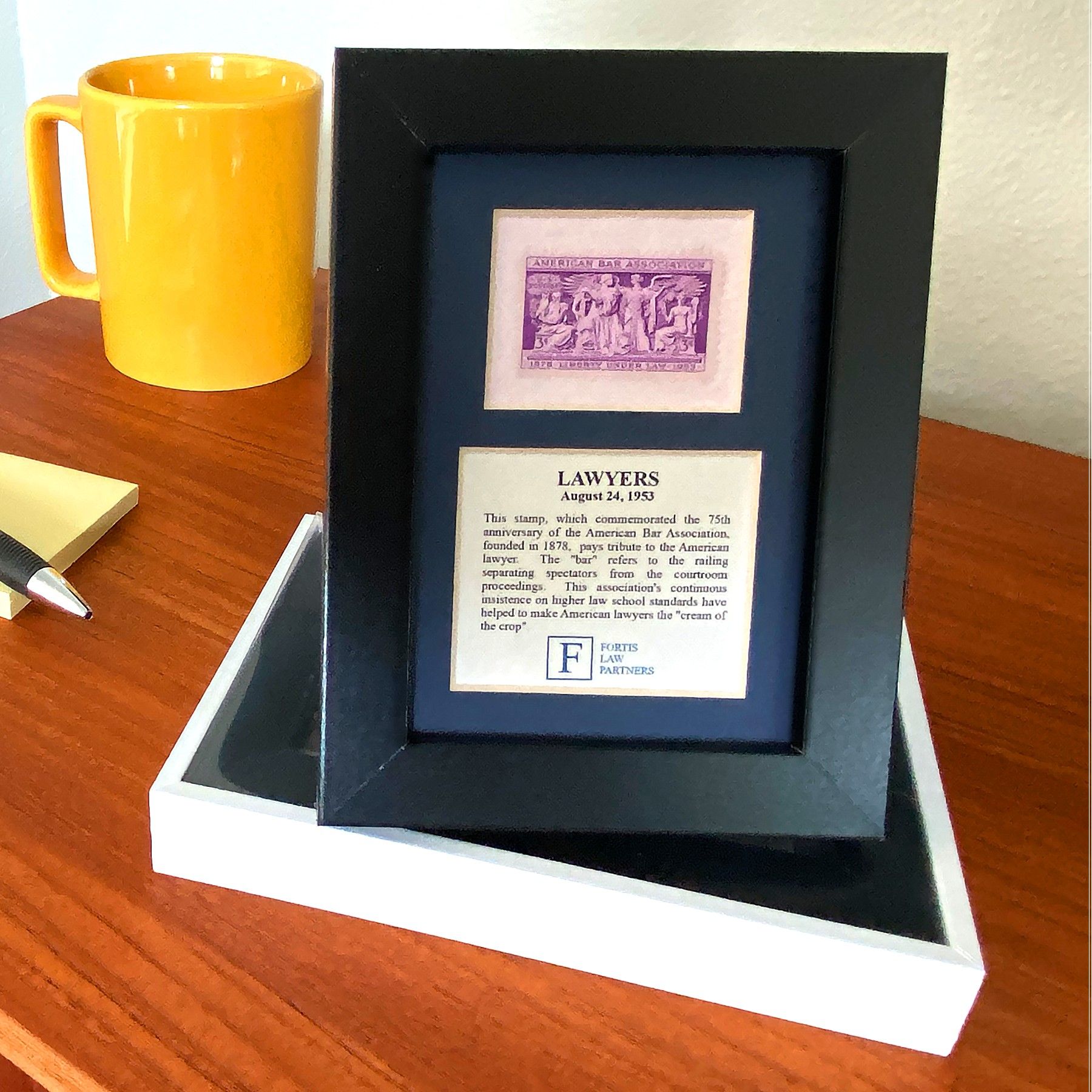 Framed Genuine Lawyer Postage Stamp