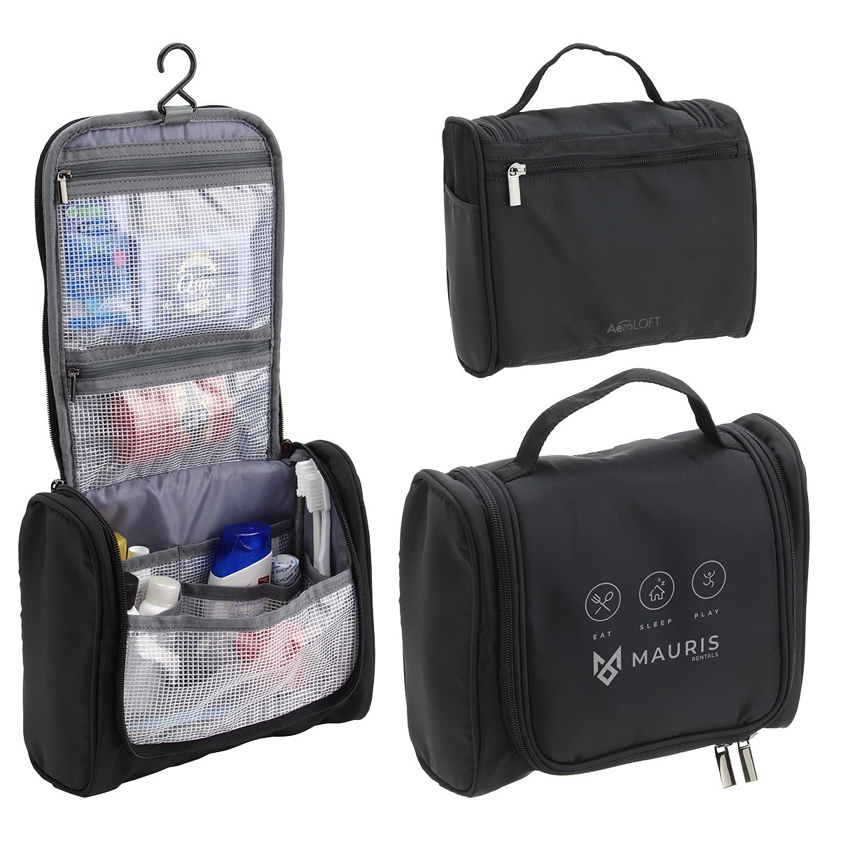 logo toiletry bags