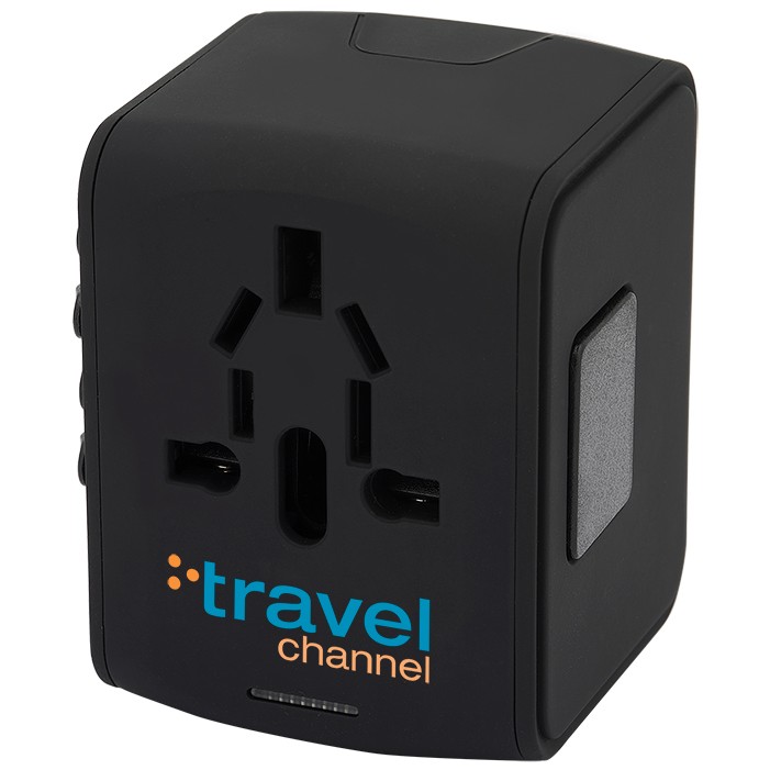 custom printed universal travel adapters