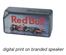 digital print on branded speaker